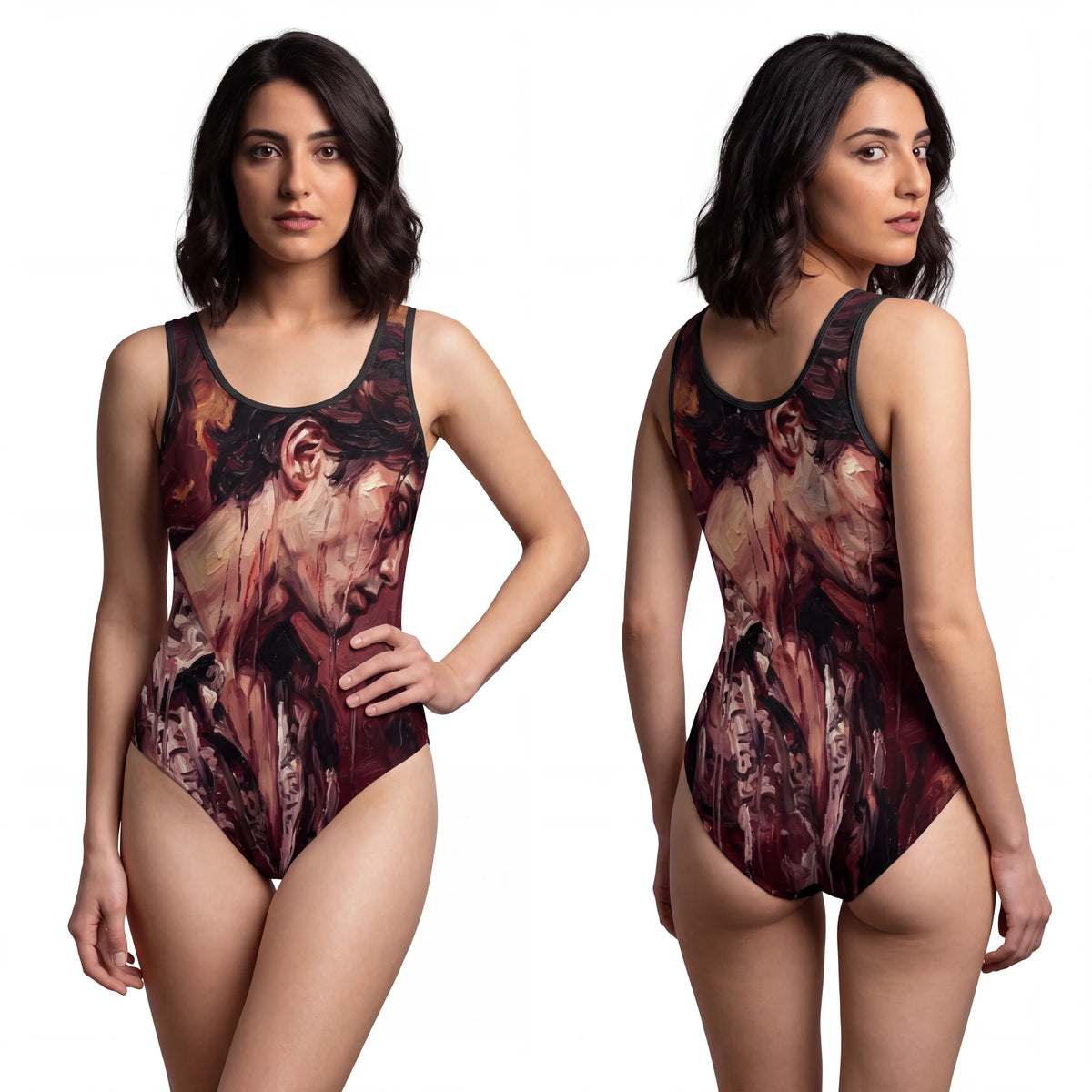 Crimson Portrait Women's One-Piece Swimsuit