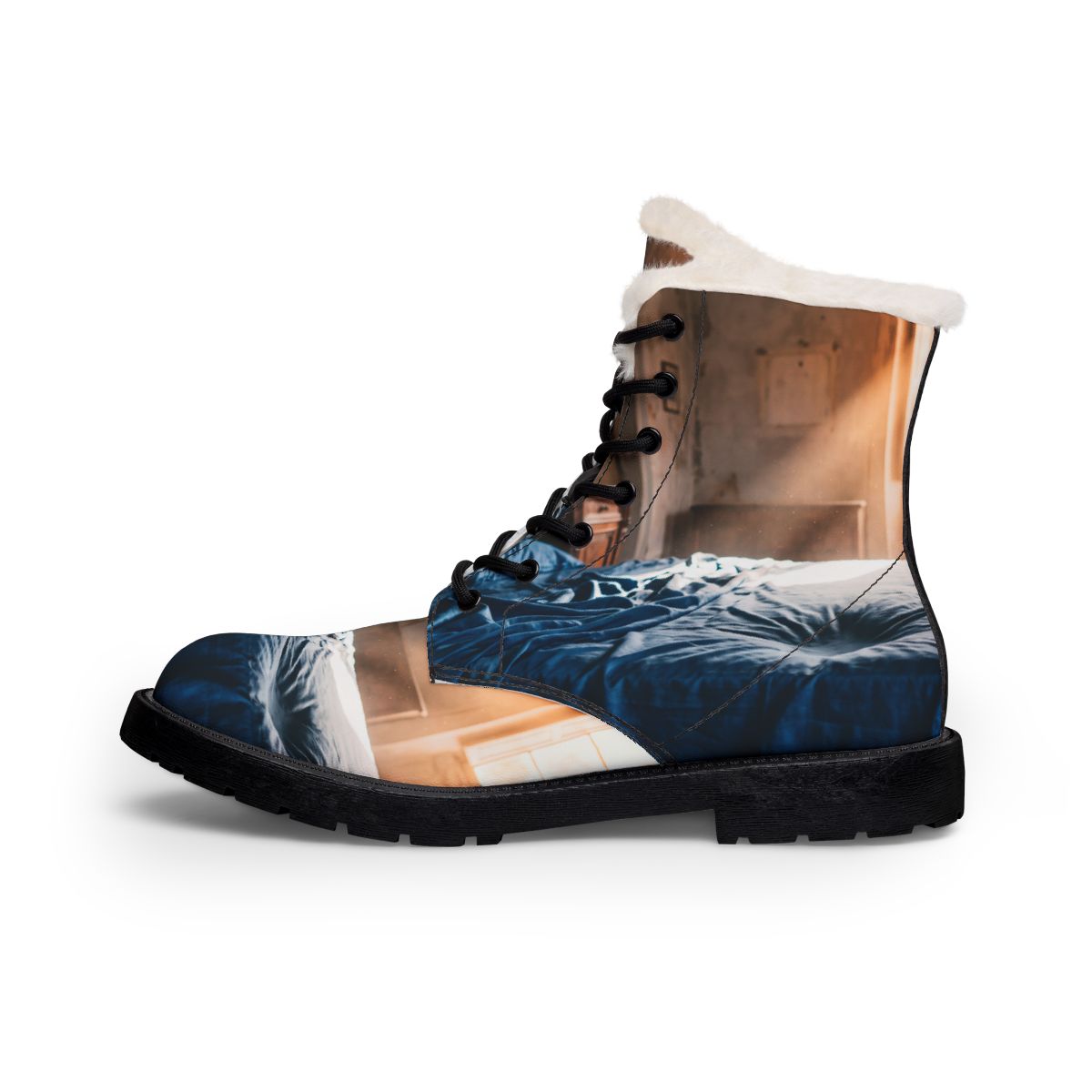 Women's Fur & Leather Boots - Sunlit Azure | Echovira...