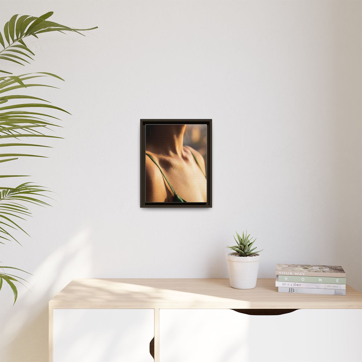Golden Hour Matte Canvas - Framed Sunset Wall Art — Espresso...