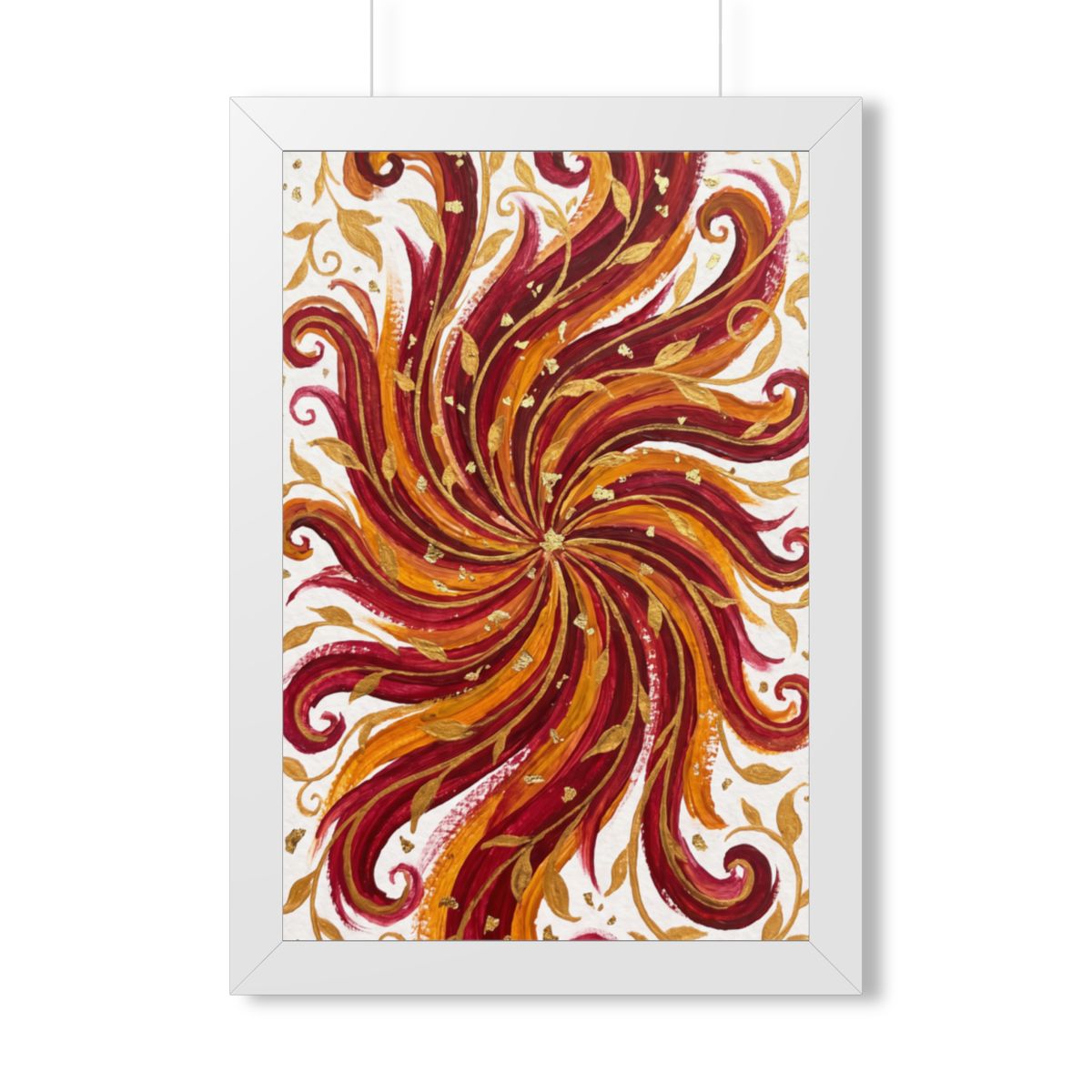 Framed Vertical Poster - Gilded Solstice Art — White (11×14...