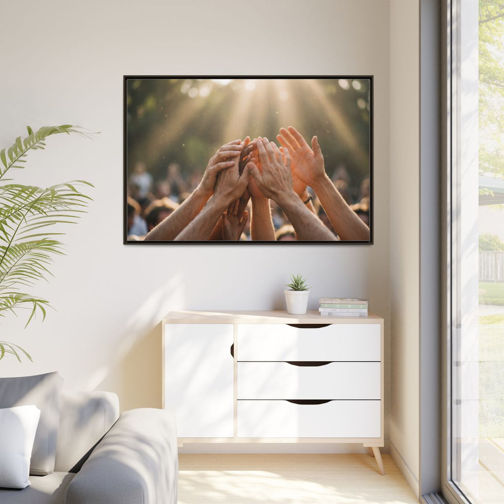 Matte Canvas, Framed - Golden Rays of Unity Wall Art (10×8...