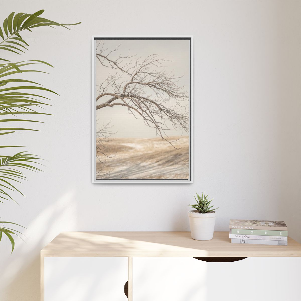 Matte Canvas, Framed - Winter Branch Solitude Landscape —......