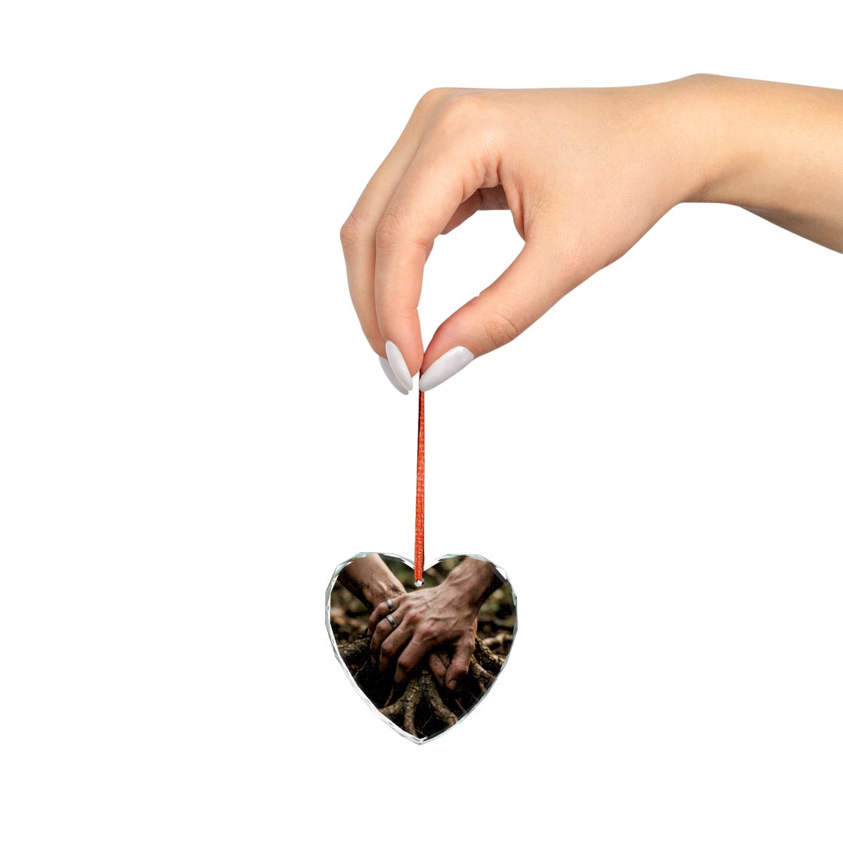 Forest Roots Hands Crystal Glass Ornament