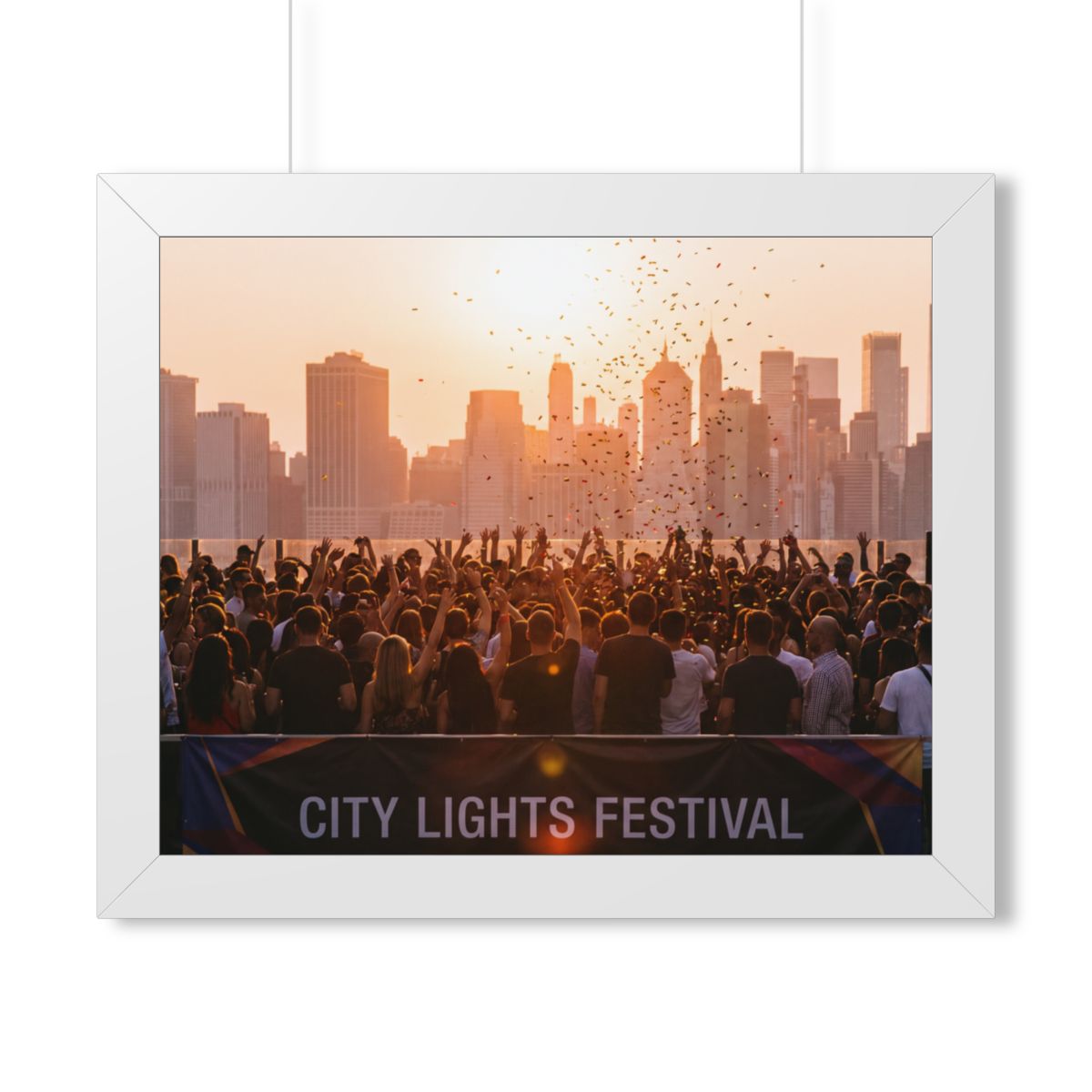 Framed Horizontal Poster - City Lights (14×11, 16×12, 16×16...