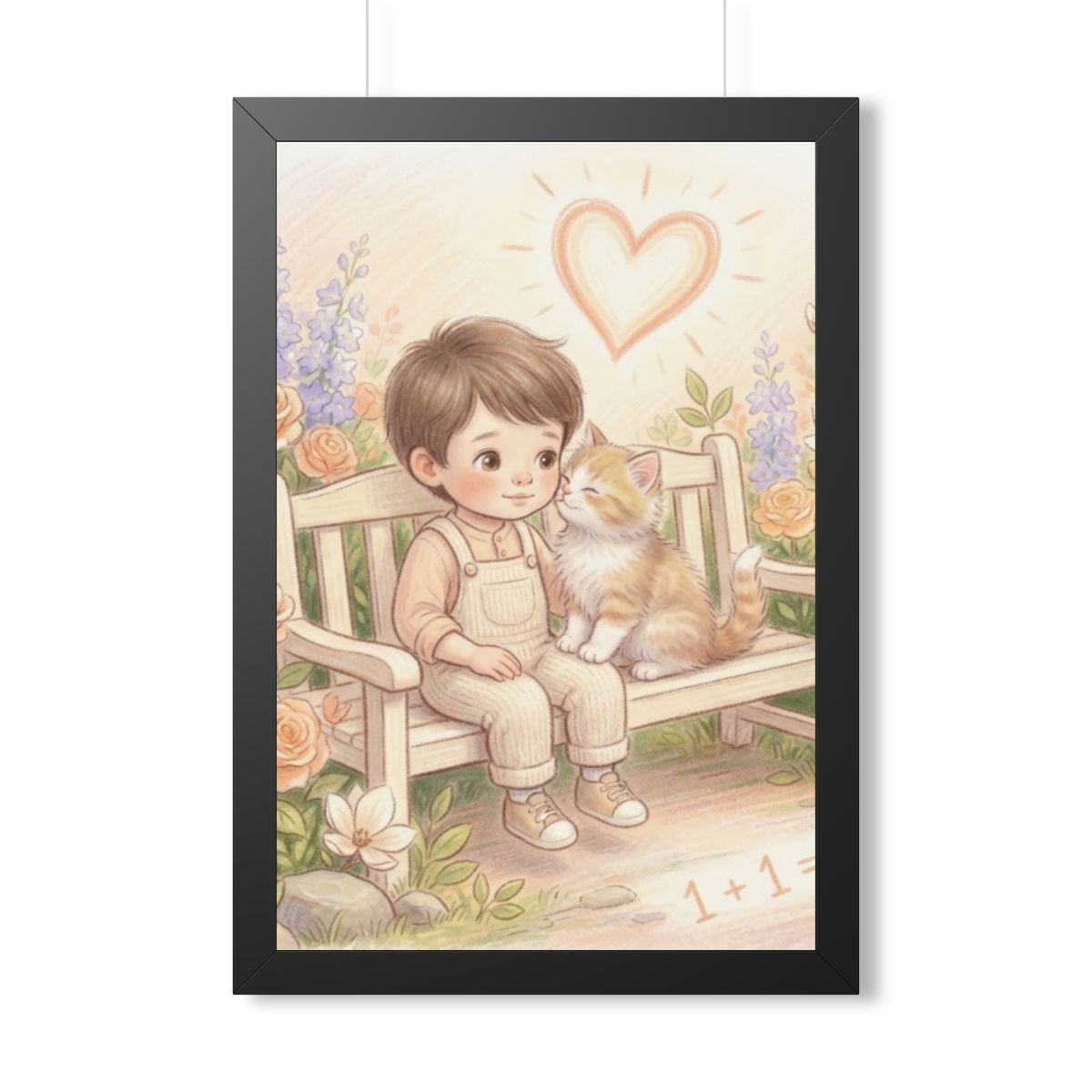 Framed Vertical Poster - Tender Garden Friendship Storybook...