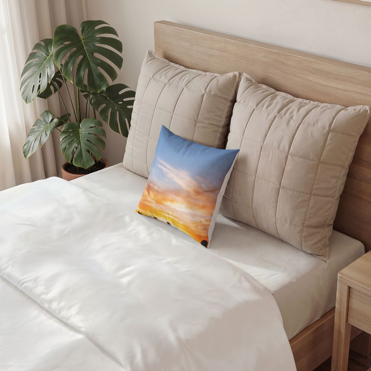 Poly Velvet Pillow - Sunset Mountain | Echovira Gallery