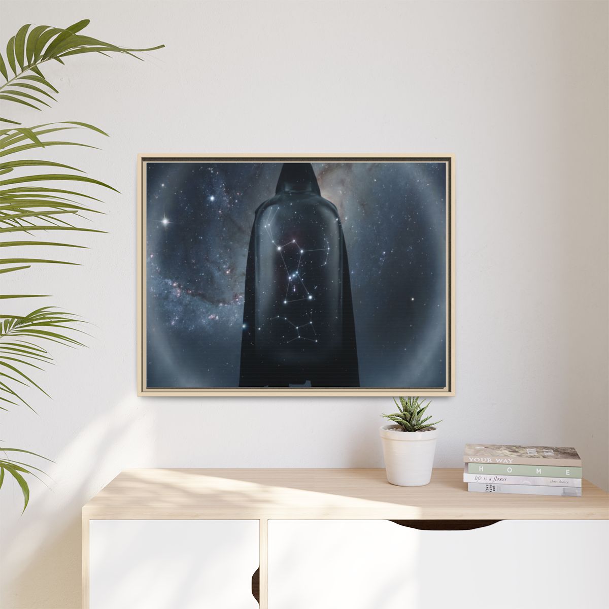 Matte Canvas, Framed - Cosmic Sentinel Orion Constellation...