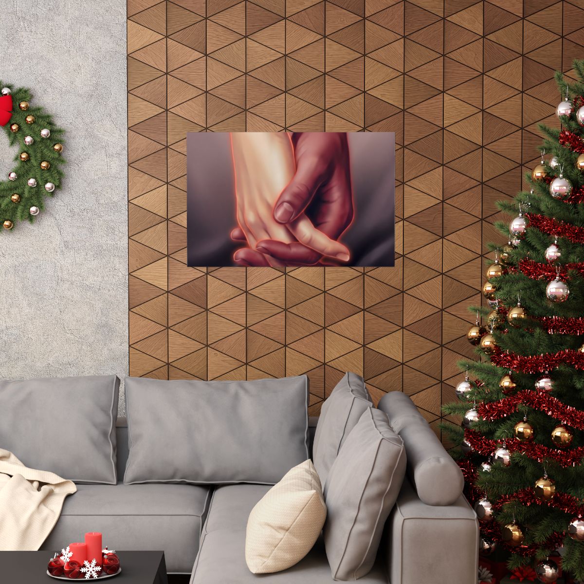 Matte Horizontal Posters - Ethereal Connection Holding Hands...