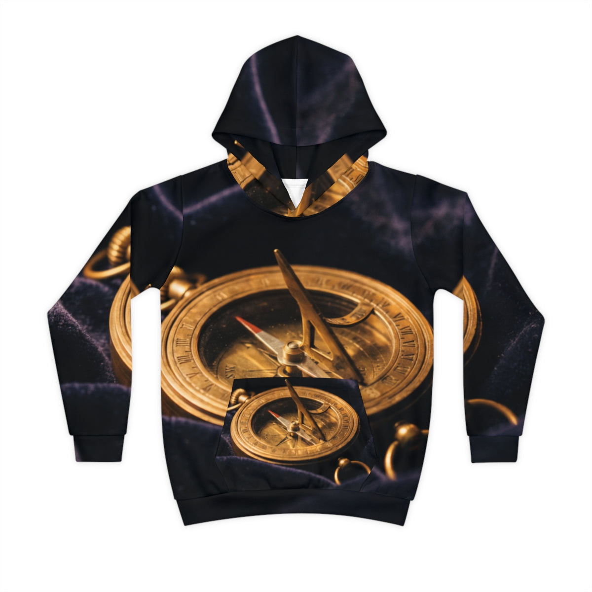 Children's Hoodie with Vintage Brass Compass