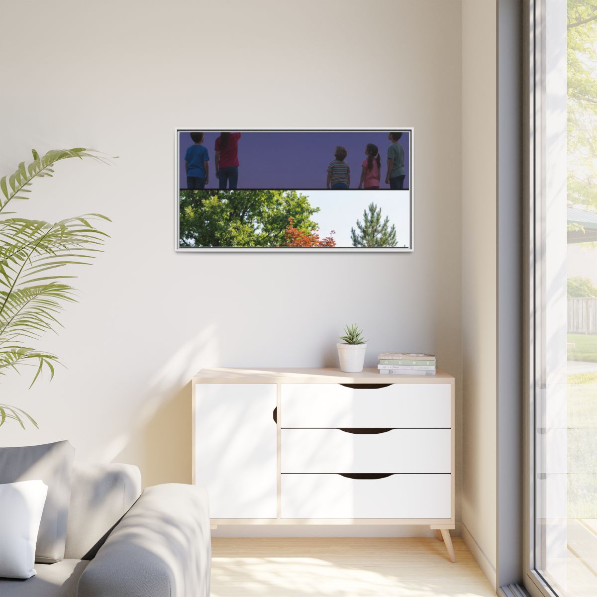 Matte Canvas, Framed - Stardust & Forest Discovery — White /...
