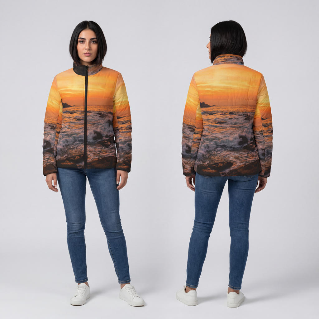 Women's Puffer Jacket - Majestic Dawn