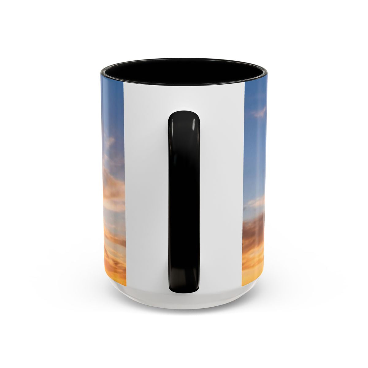 Accent Coffee Mug - Golden Hour Sunset Glow | Echovira...