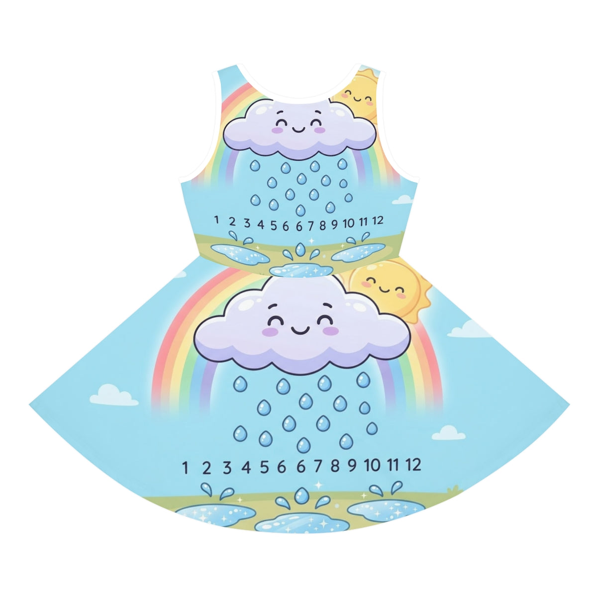 Girls' Sleeveless Sundress - Rainbow Counting Cloud Nursery...