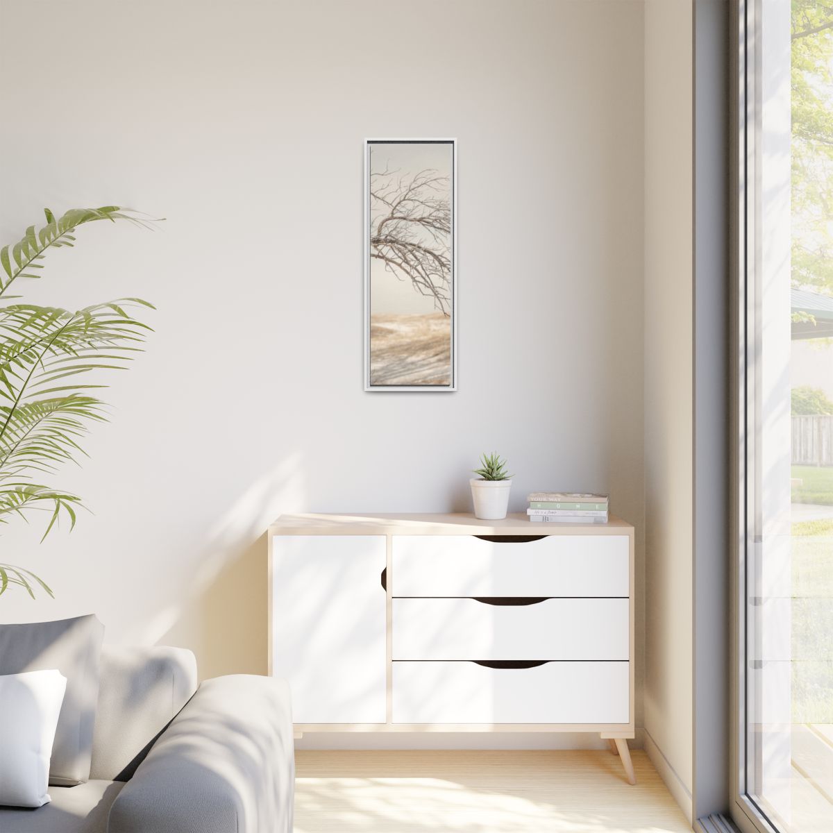Matte Canvas, Framed - Winter Branch Solitude Landscape —......