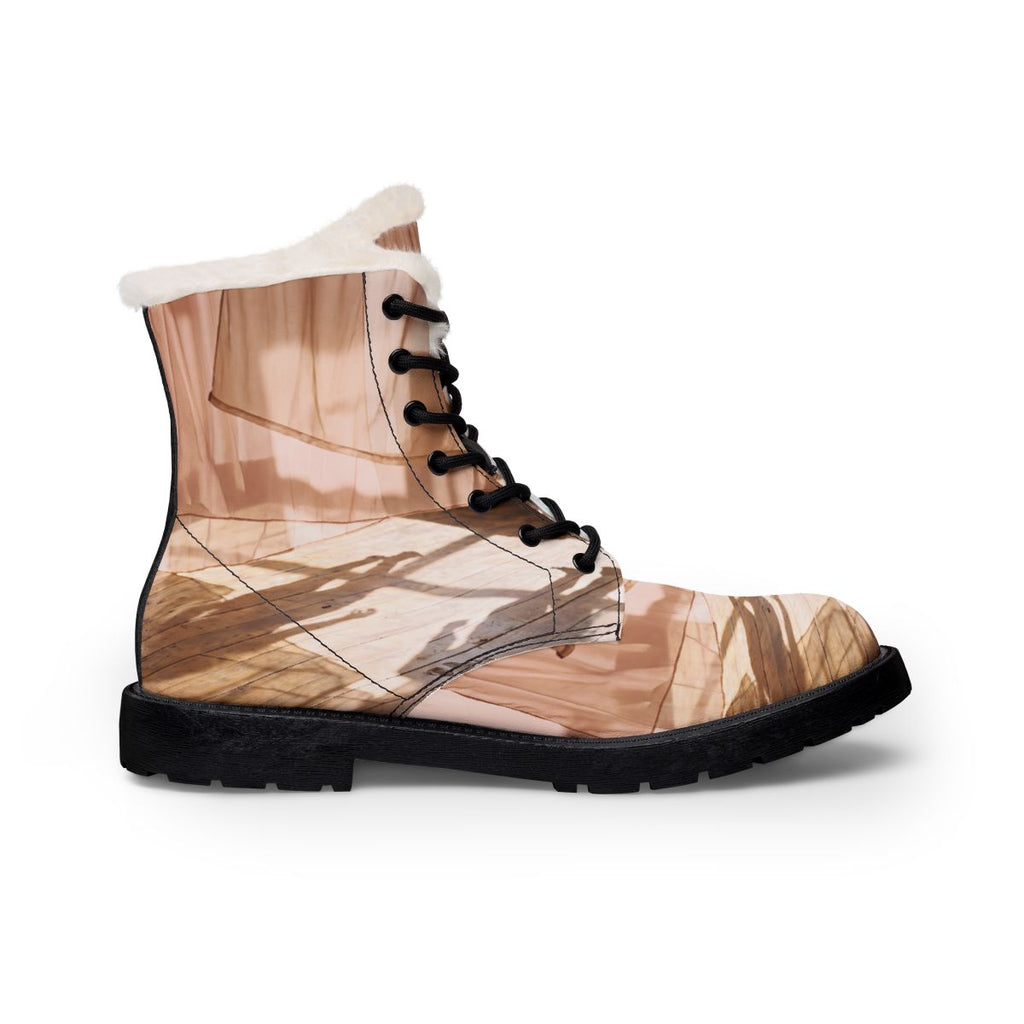 Men's Fur and Leather Boots Sunlit Studio Shadows