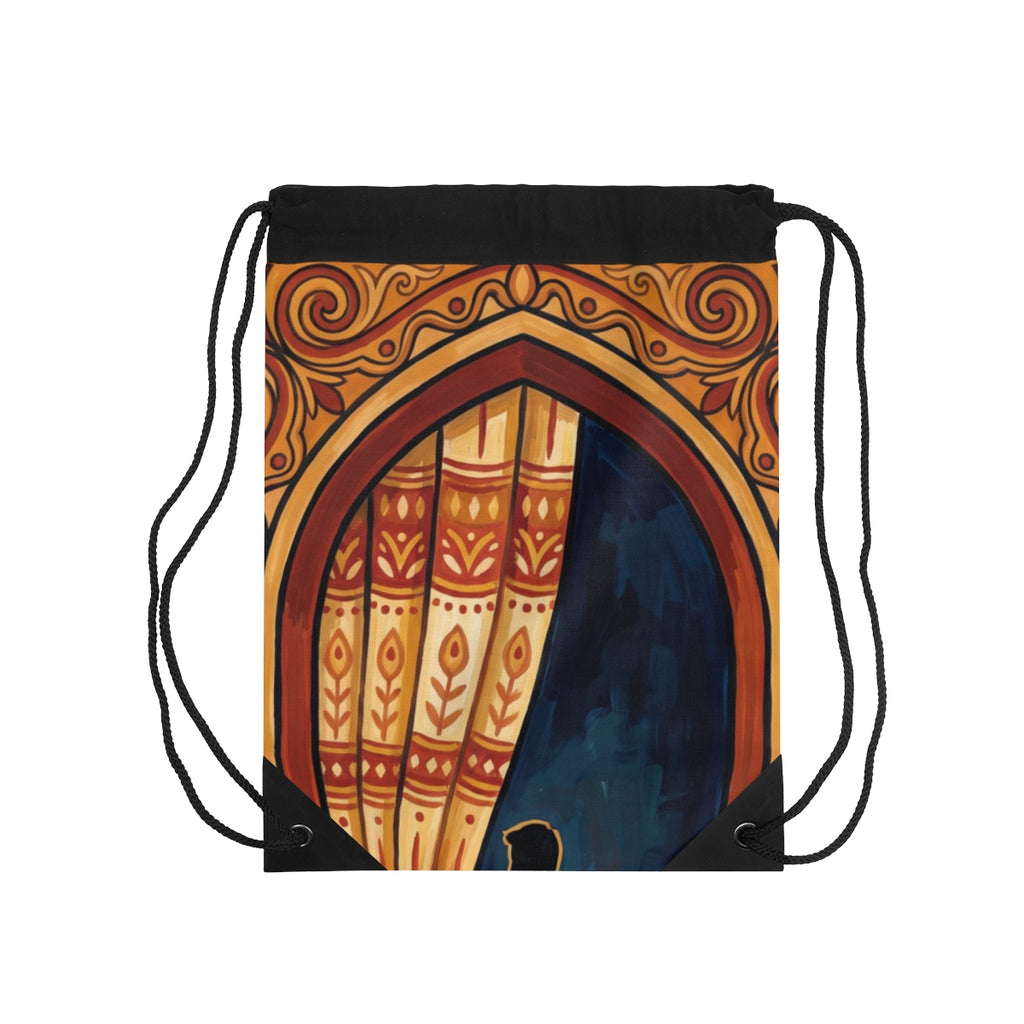 Drawstring Bag - Behind The Curtain Cinch Bag | Echovira...