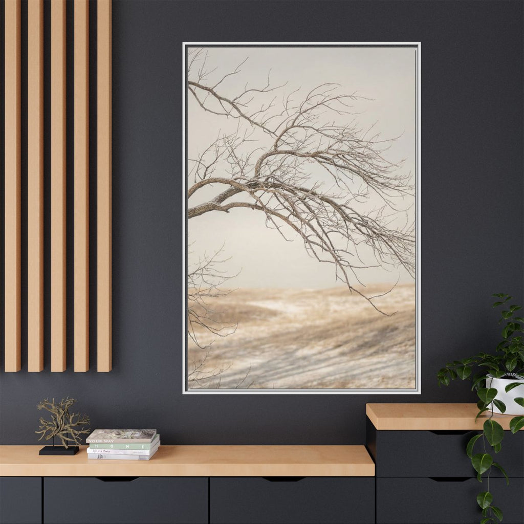 Matte Canvas, Framed - Winter Branch Solitude Landscape —......