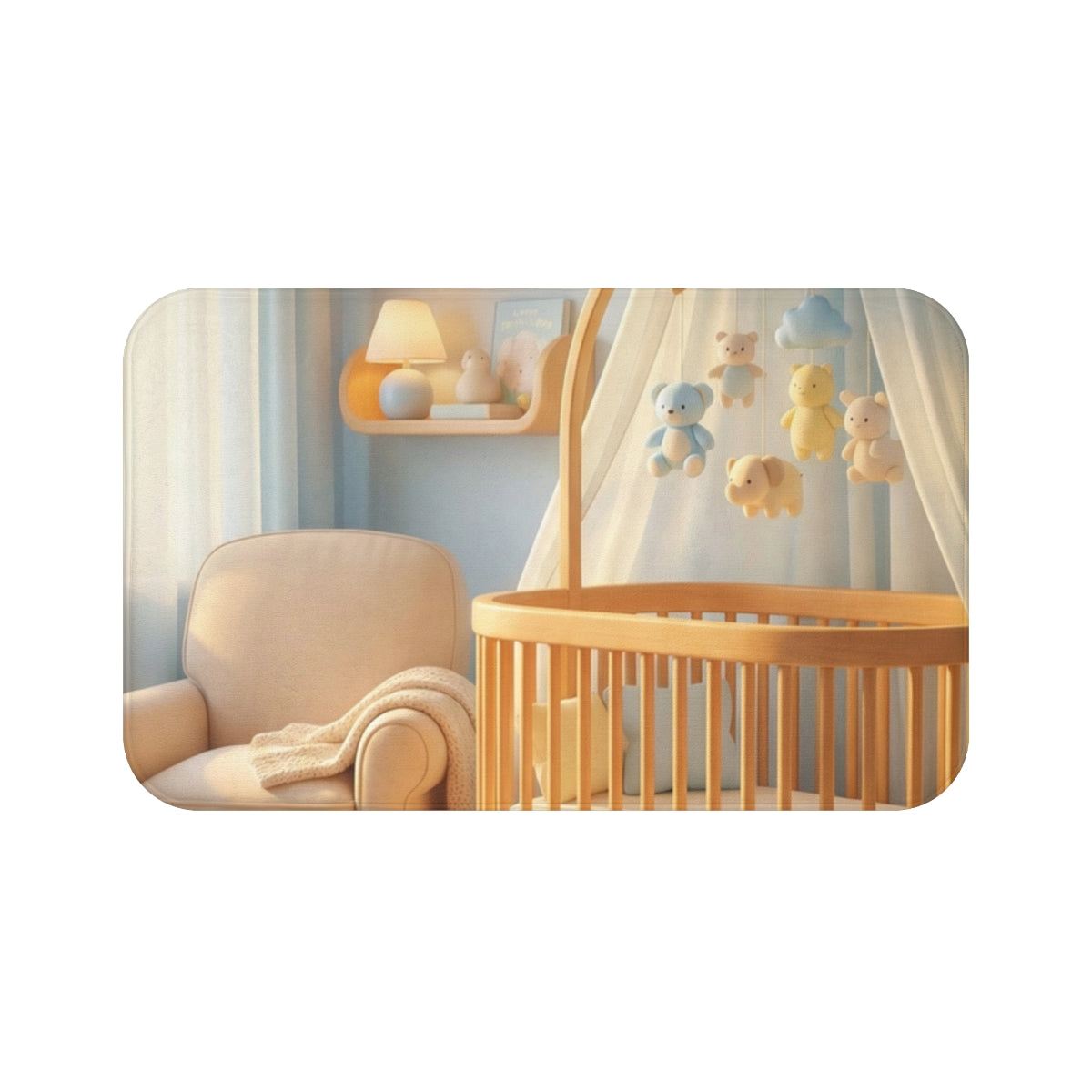 Serene Pastel Bath Mat - Morning Routine