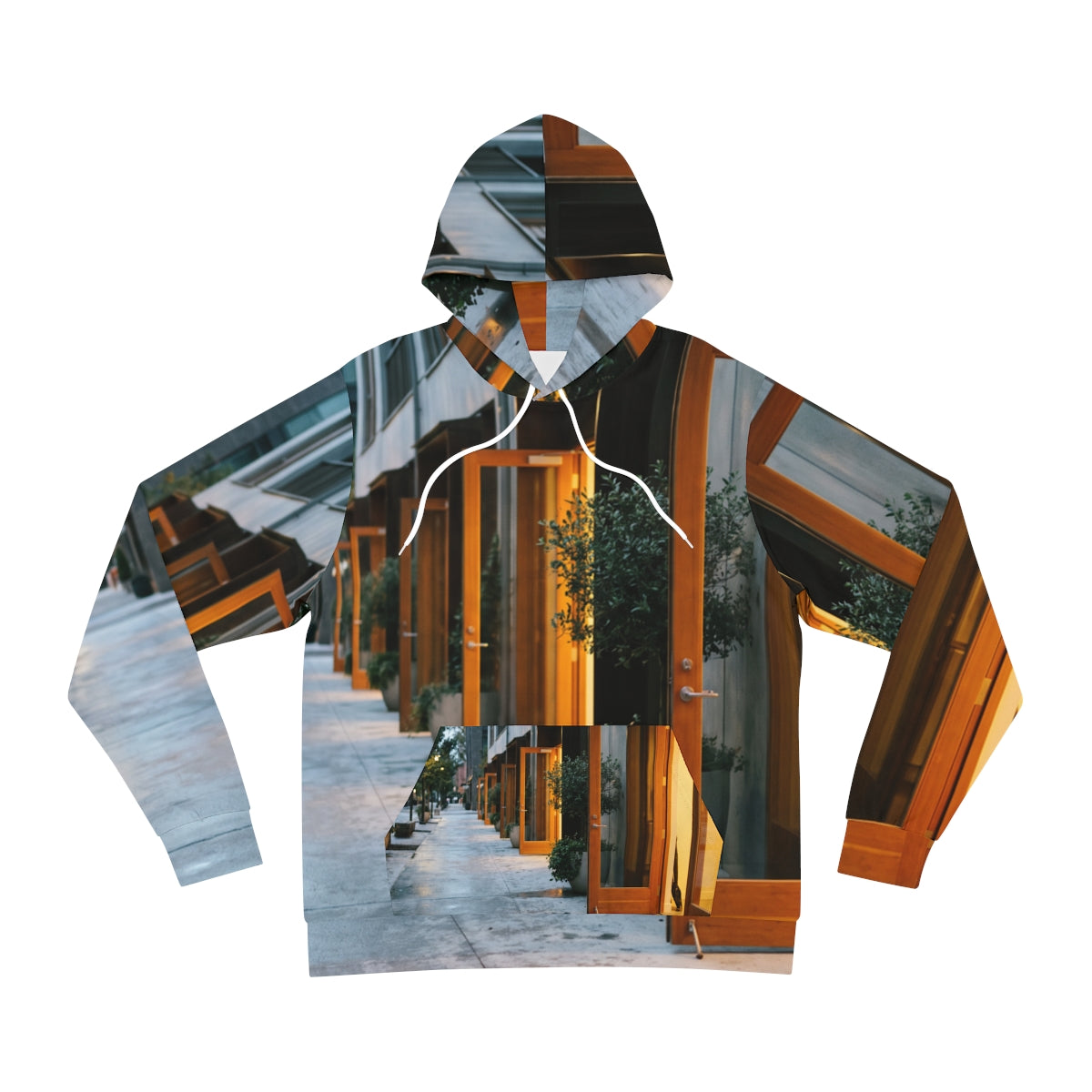 Fashion Hoodie - Twilight Courtyard Architecture | Echovira...