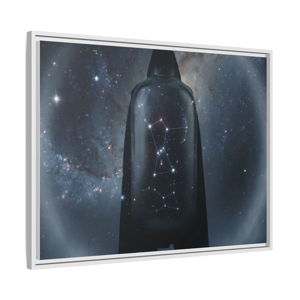 Framed Matte Canvas - Cosmic Sentinel — White / 1.25" (10×8, 12×9, 14×11, 16×12, 20×10, 18×12, 20×16, 24×16, 24×18, 36×12, 24×20, 32×16, 30×20, 30×24, 32×24, 48×16, 36×24, 48×24, 40×30, 60×20, 48×32, 60×30 & 60×40)