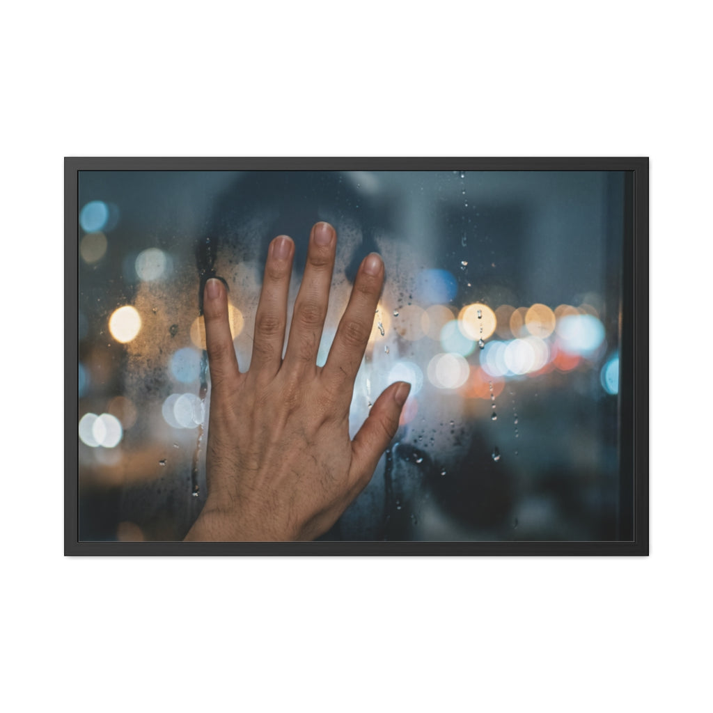 Landscape Framed Poster Rainy City Window