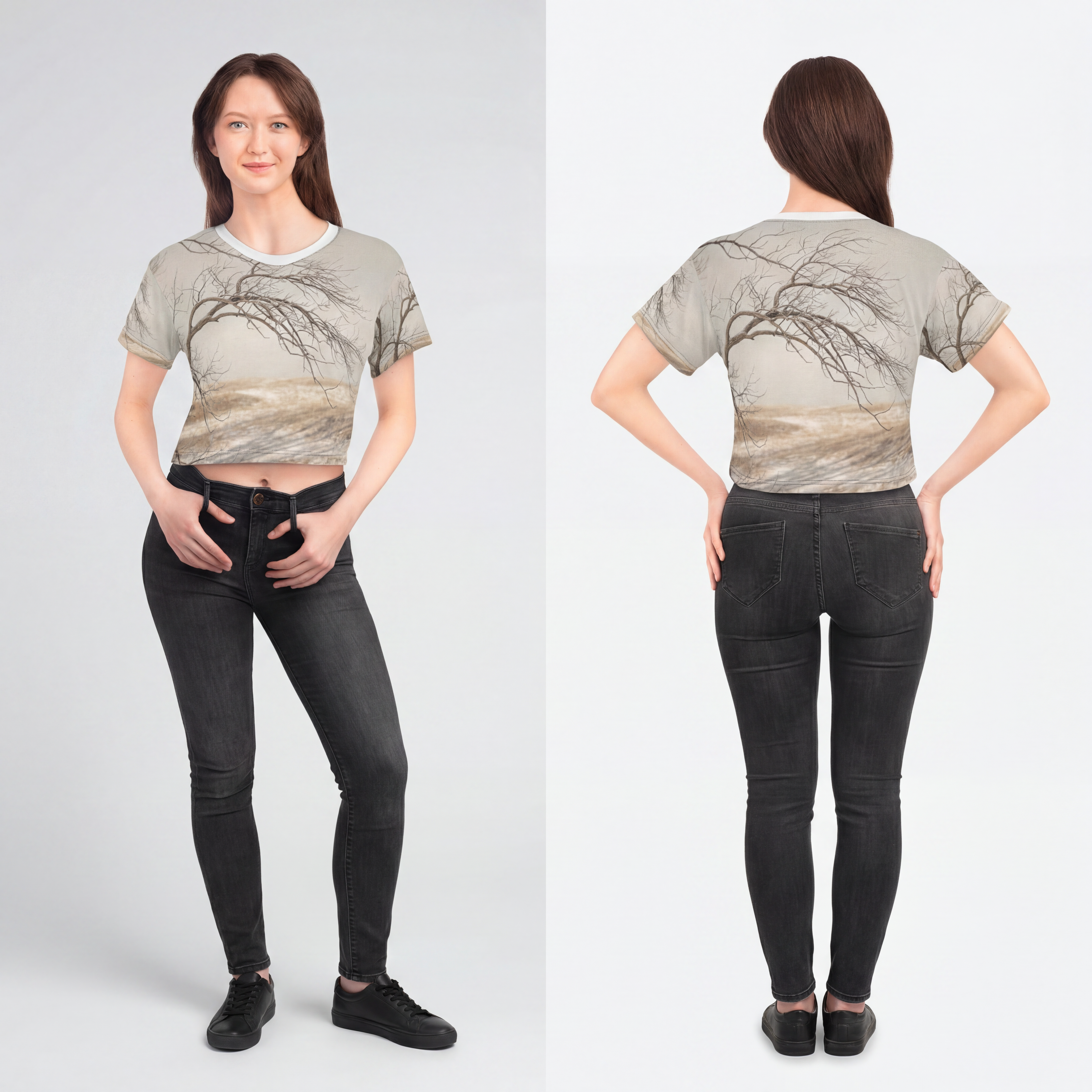 Crop Tee - Hushed Winter Landscape