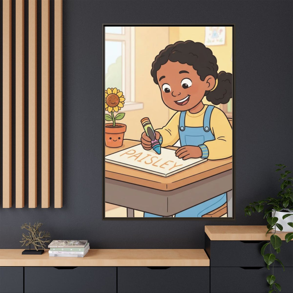Matte Canvas Framed - Paisley Classroom Joy — Espresso /......