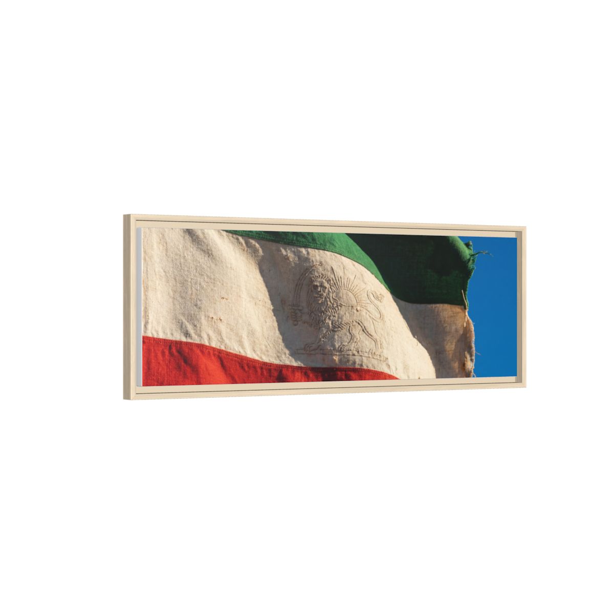 Framed Canvas Art - Distressed Flag — Natural / 1.25"