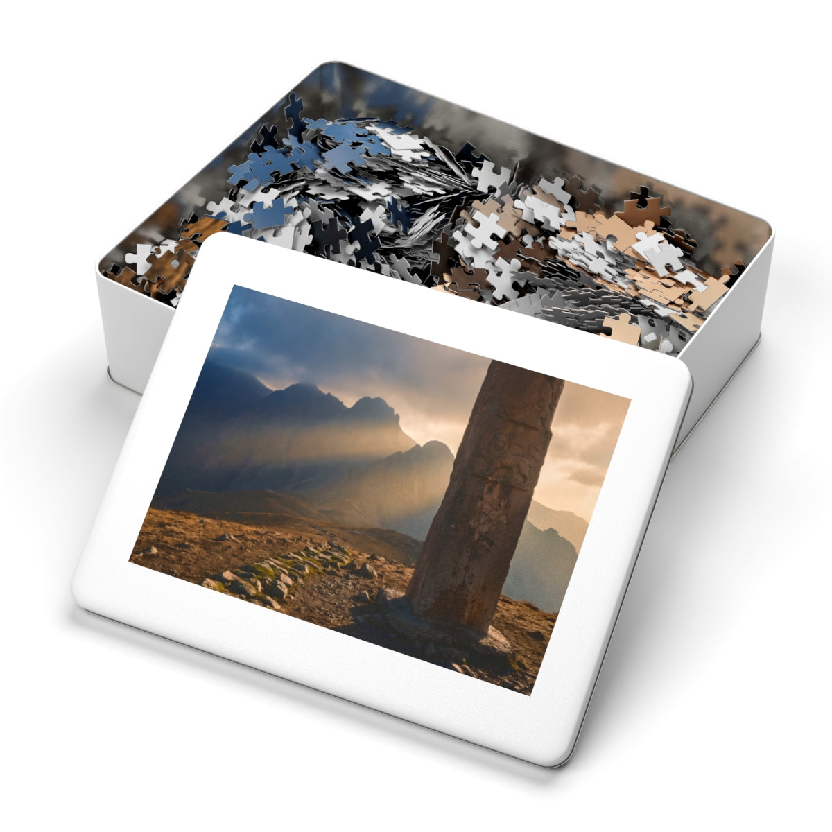 Jigsaw Puzzle with Tin - Mountain