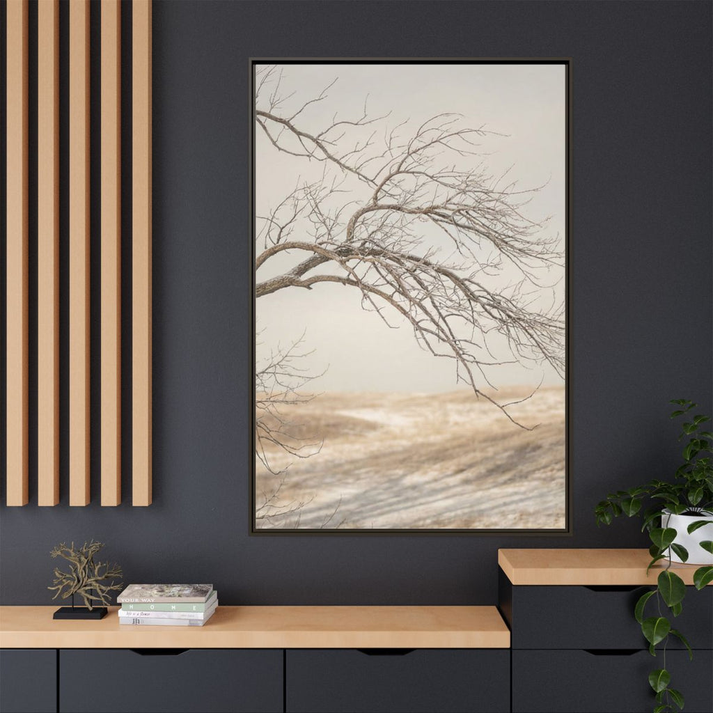 Matte Canvas, Framed - Winter Branch Solitude Landscape —......