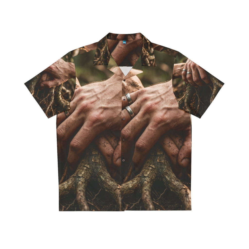 Men's Hawaiian Shirt Forest Roots Art