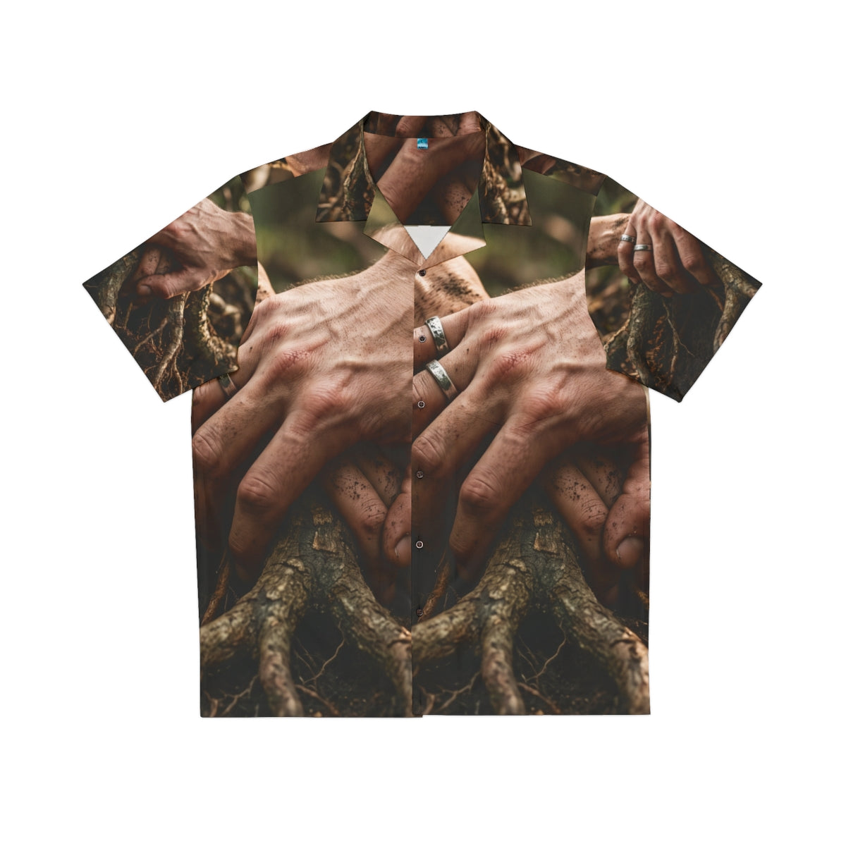 Men's Hawaiian Shirt Forest Roots Art