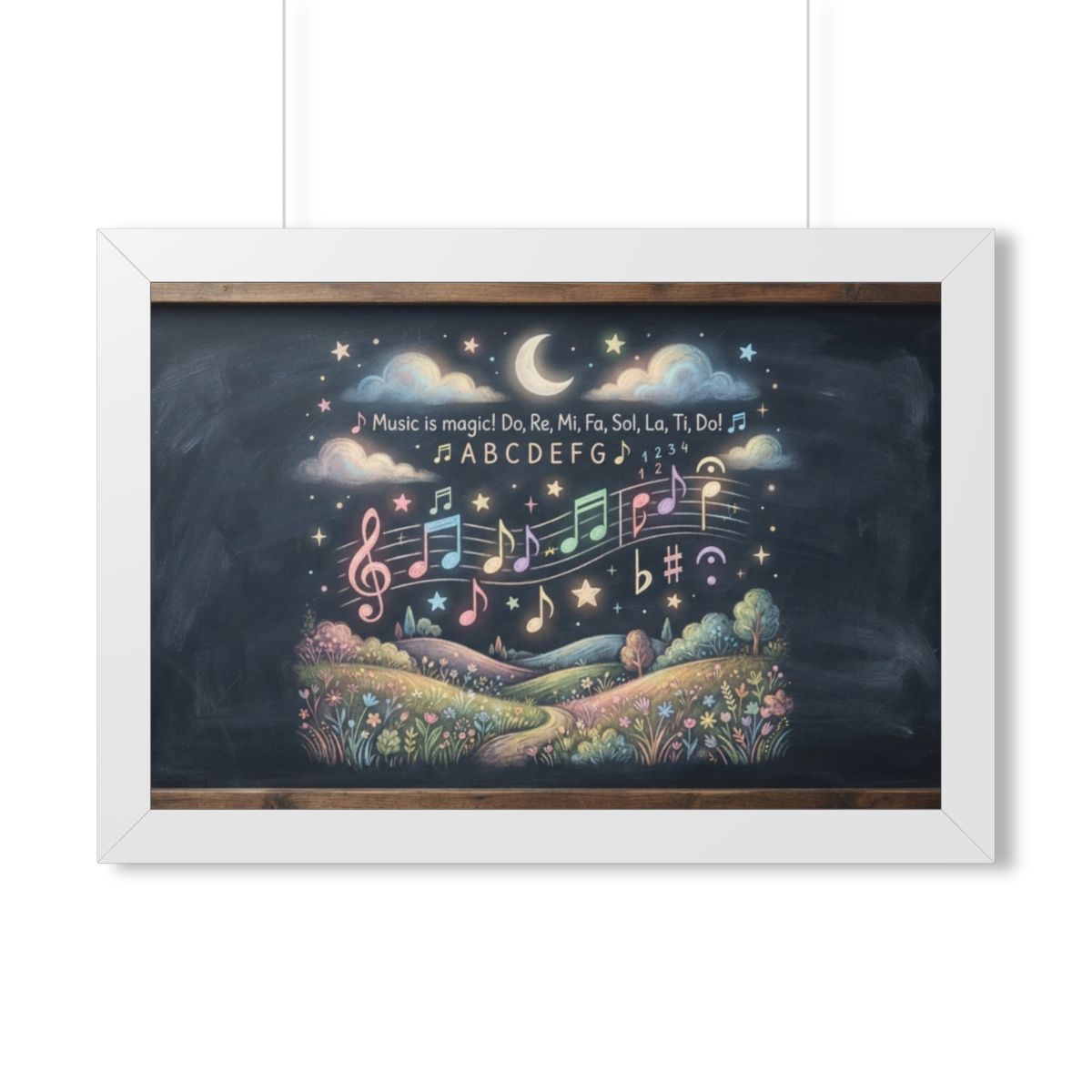 Framed Horizontal Poster - Melody Meadows — White (14×11......