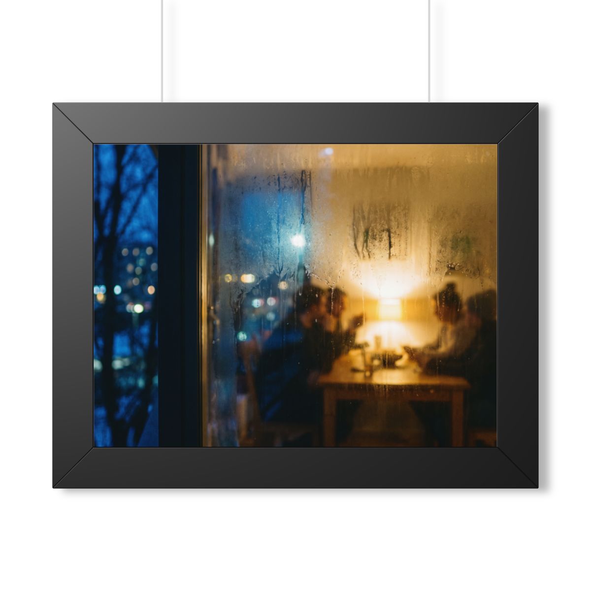 Framed Horizontal Poster - Twilight Gathering — Black... |...