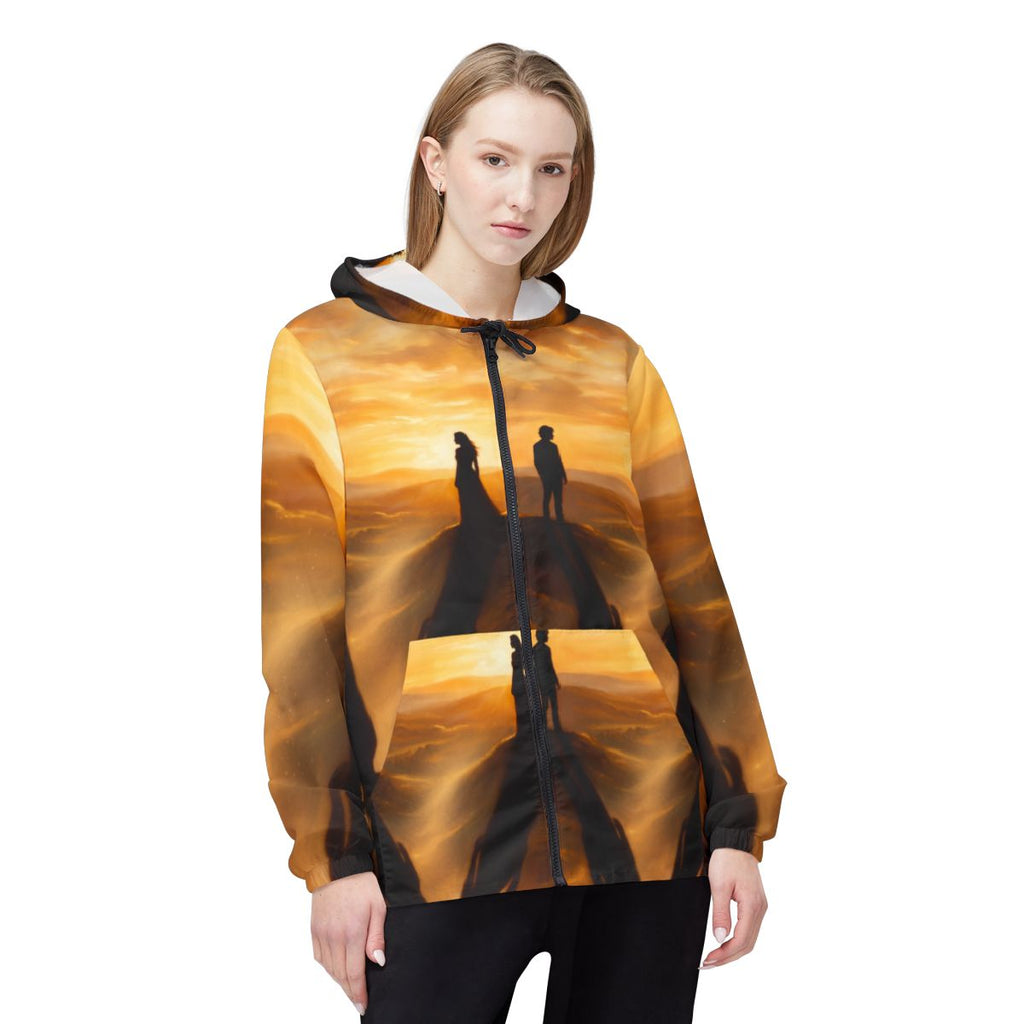 Sunset Landscape Windbreaker Jacket for Women