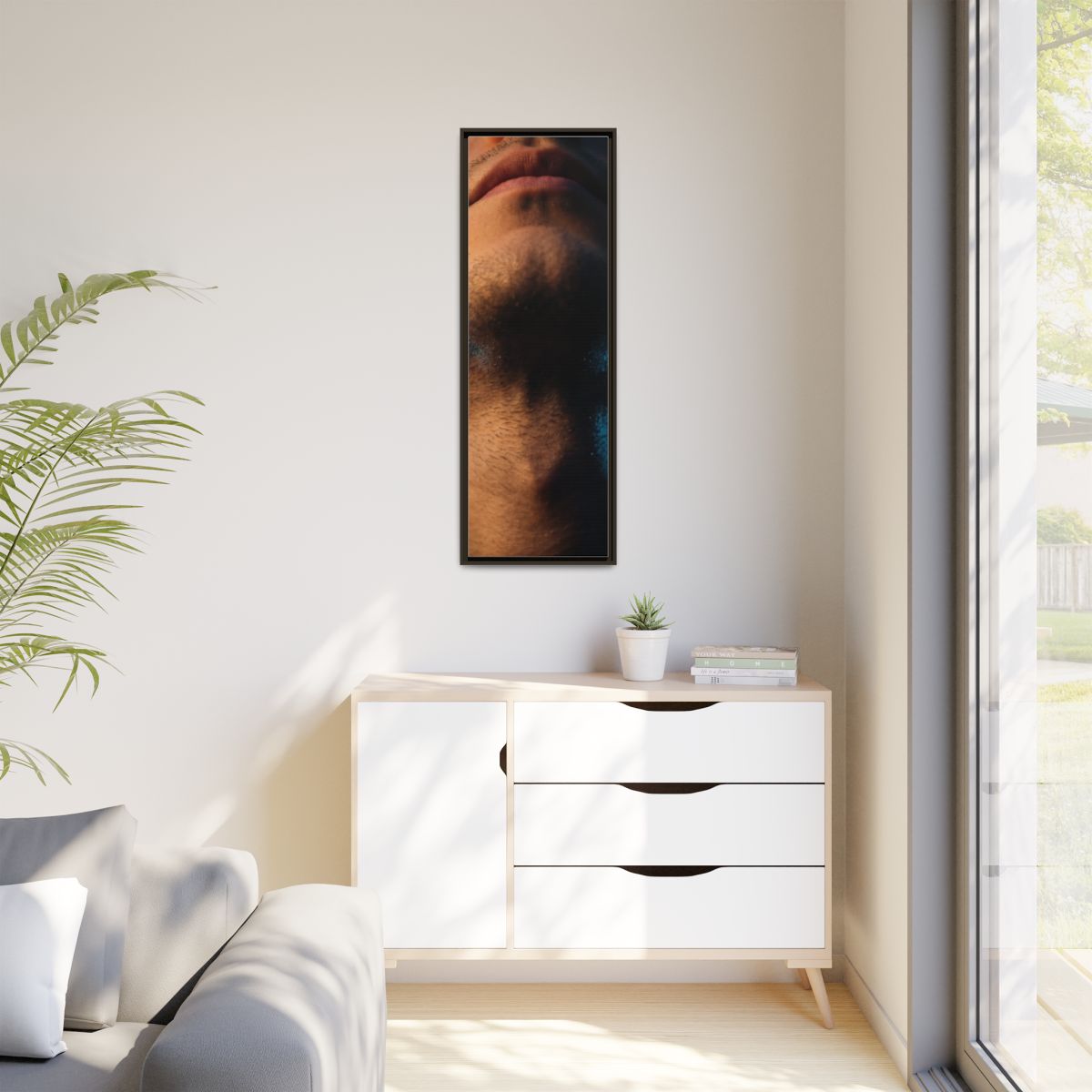 Matte Canvas, Framed - Neon Shadows Cinematic Portrait Art...
