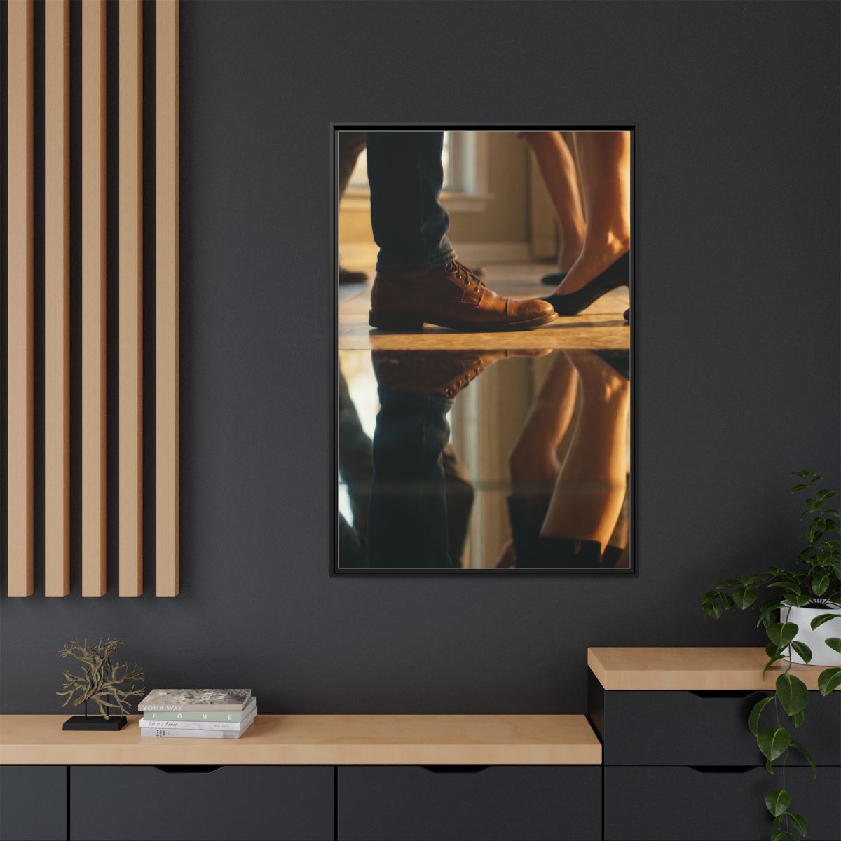 Matte Canvas, Framed - Golden Hour Reflections Cinematic Art...