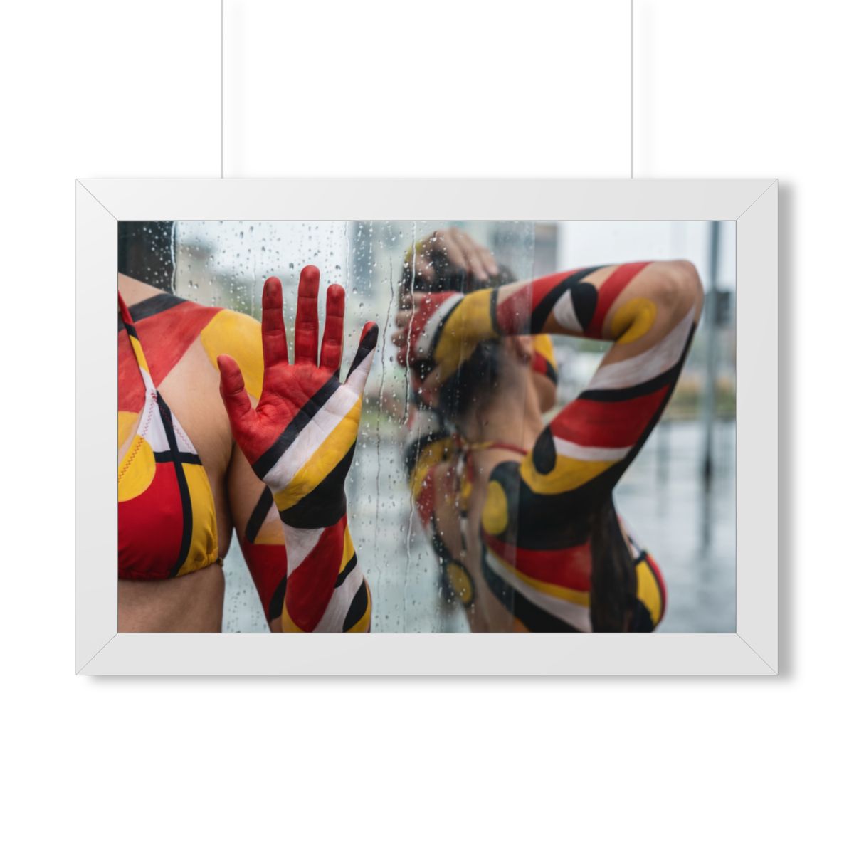 Framed Horizontal Poster - Urban Prism Abstract Body Paint...