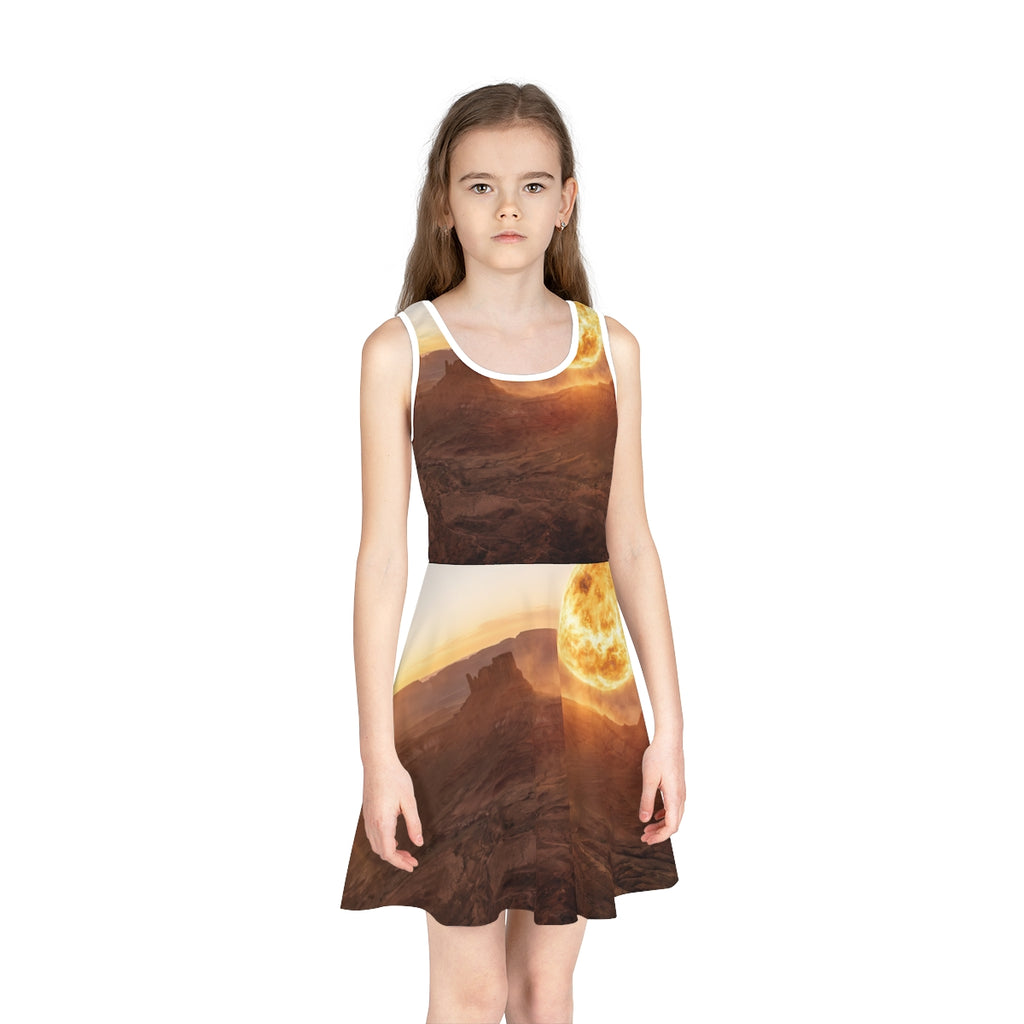 Girls' Sleeveless Sundress with Cosmic Canyon Sun