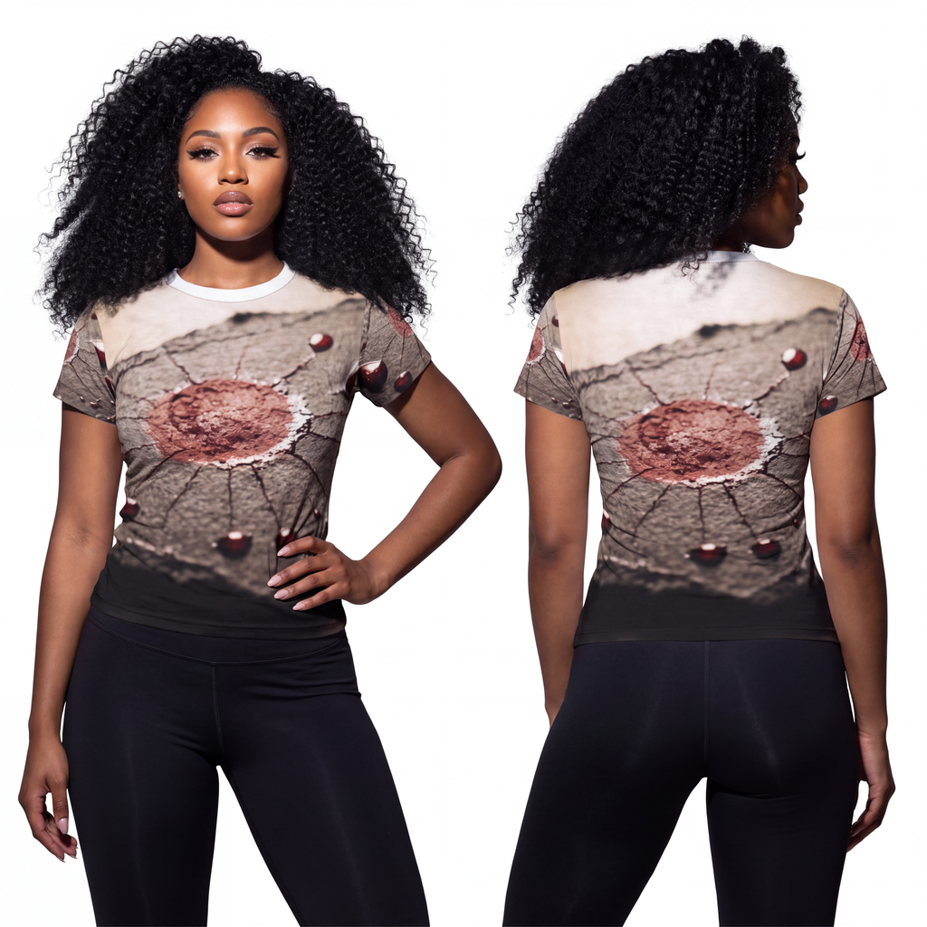 Women's Cut & Sew Tee - Crimson Relic | Echovira Gallery