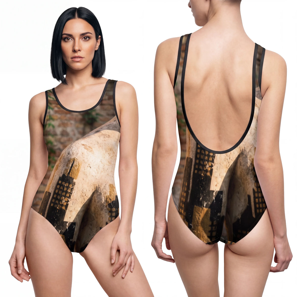 Women's One-Piece Swimsuit Urban Architecture Art