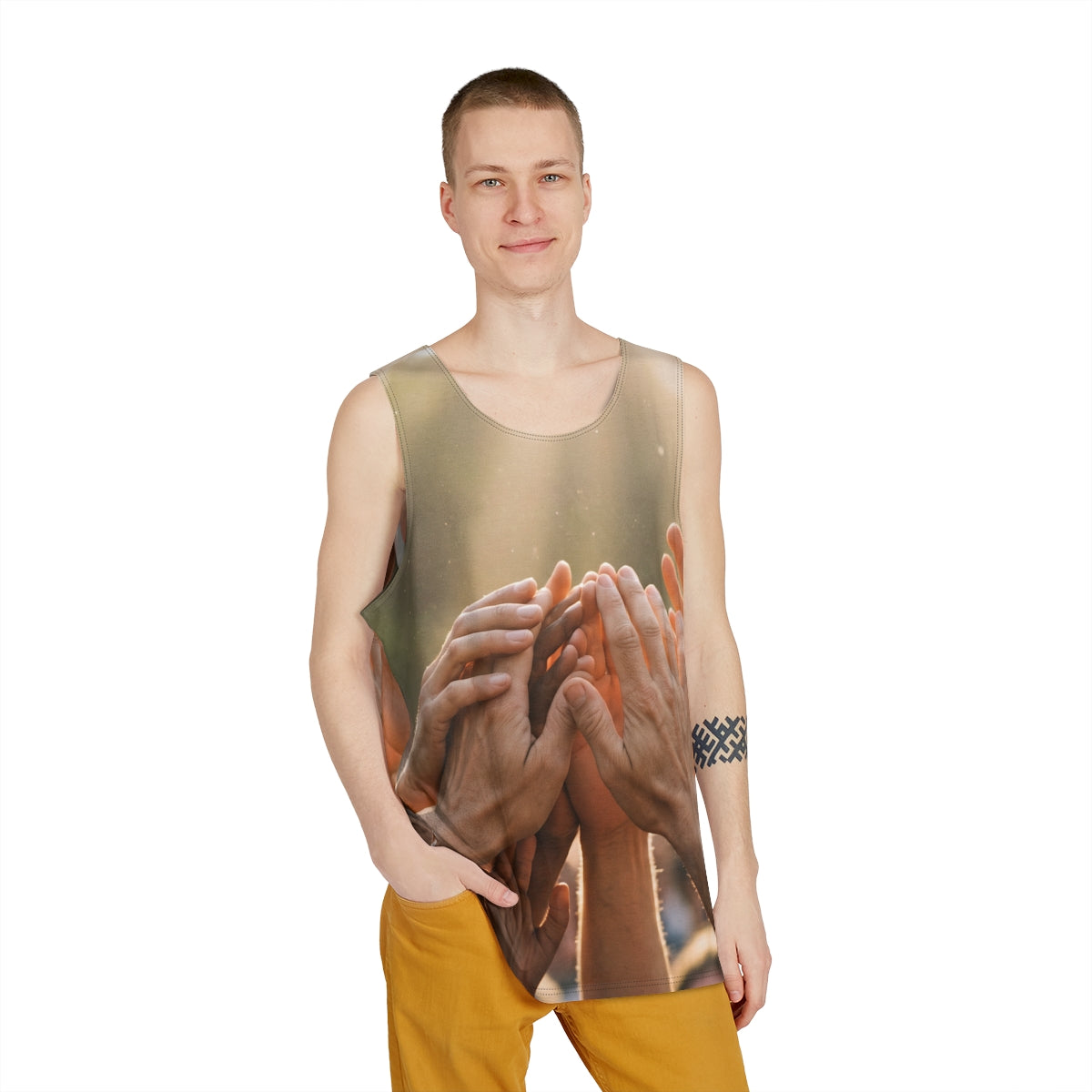 Men's Tank - Golden Rays of Unity Wall Art | Echovira...