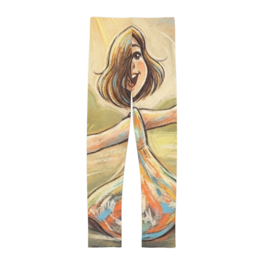 Kids Leggings - Playful Sunshine Twirl | Echovira Gallery