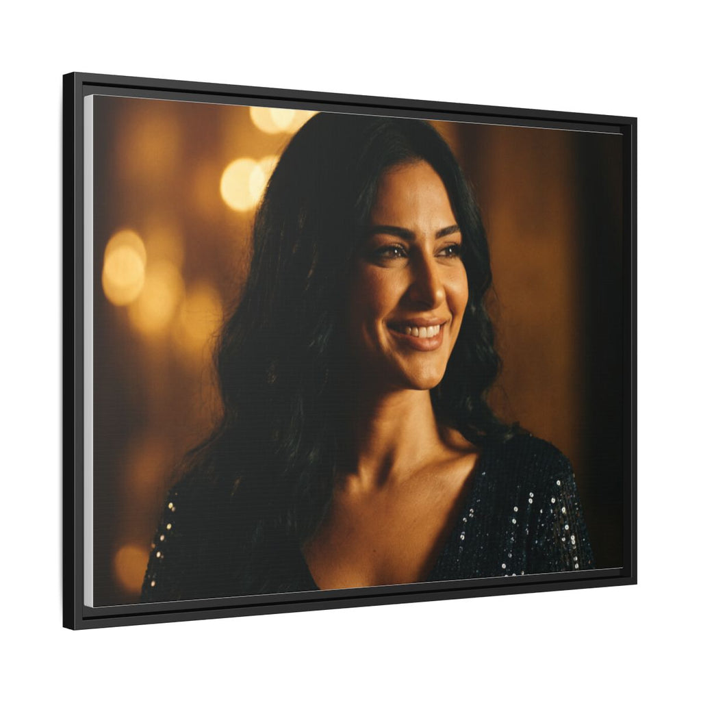 Framed Canvas Art - Golden Glamour — Black / 1.25"