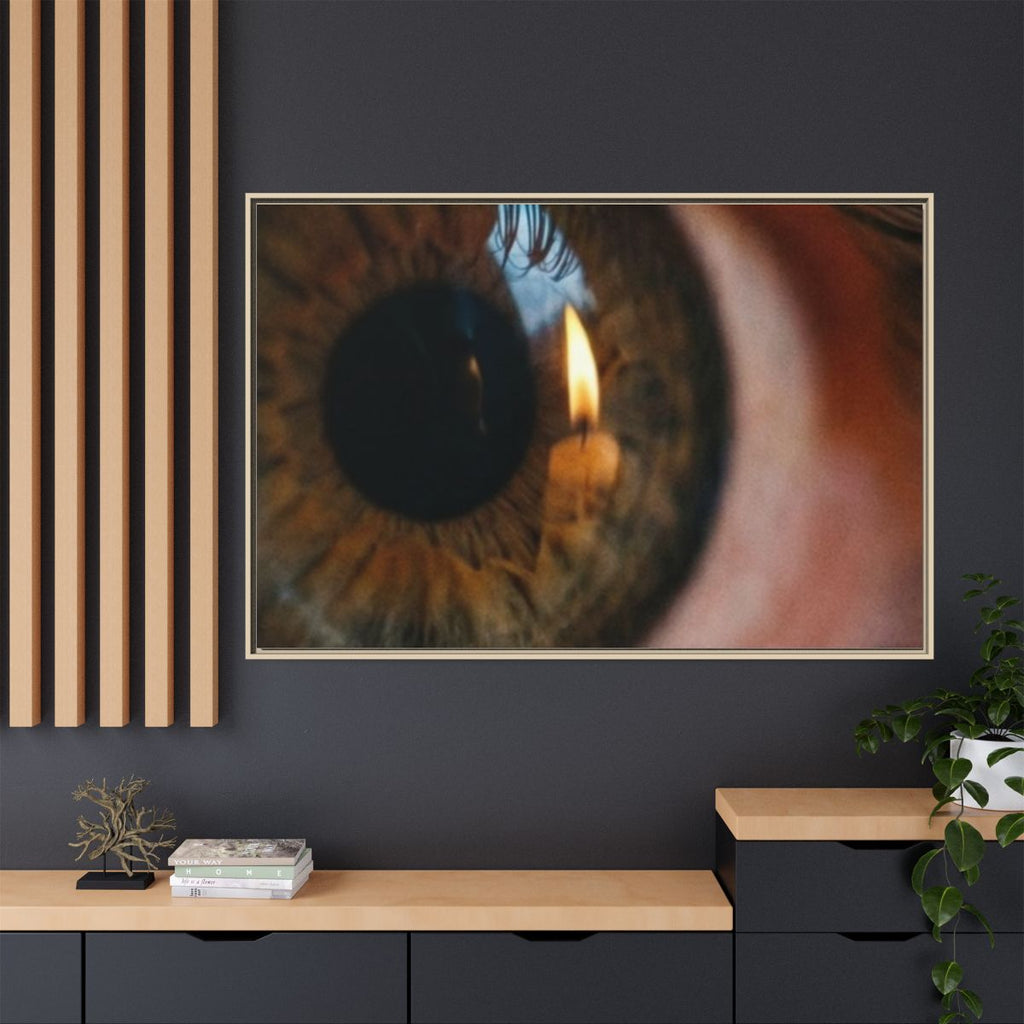 Matte Canvas, Framed - Amber Iris Reflection Fine Art Print...