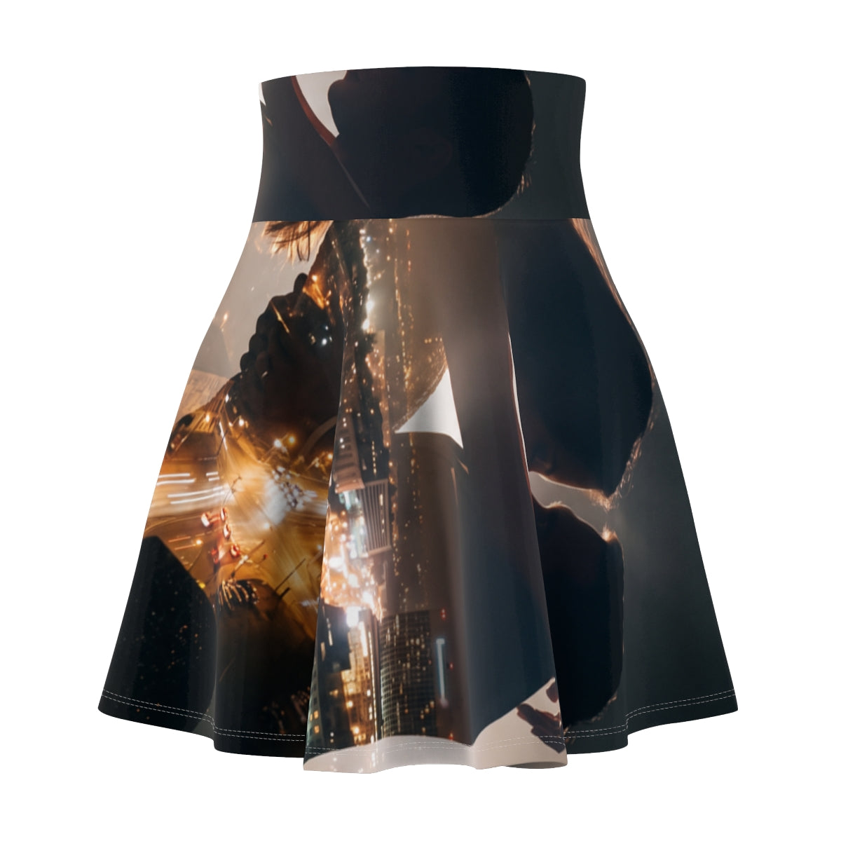 Women's Skater Skirt - Midnight City Silhouette | Echovira...