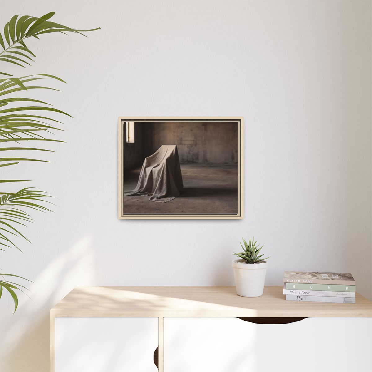 Matte Canvas, Framed - Draped Silence Still Life Art... |...