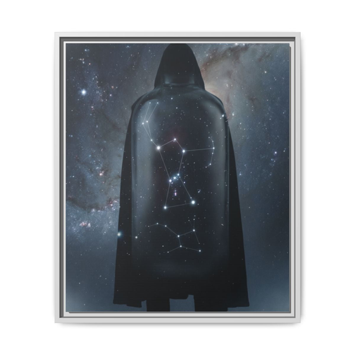 Framed Matte Canvas - Cosmic Sentinel — White / 1.25" (8×10, 9×12, 11×14, 12×16, 10×20, 12×18, 16×20, 16×24, 18×24, 12×36, 20×24, 16×32, 20×30, 24×30, 24×32, 16×48, 24×36, 24×48, 30×40, 20×60, 32×48, 30×60 & 40×60)