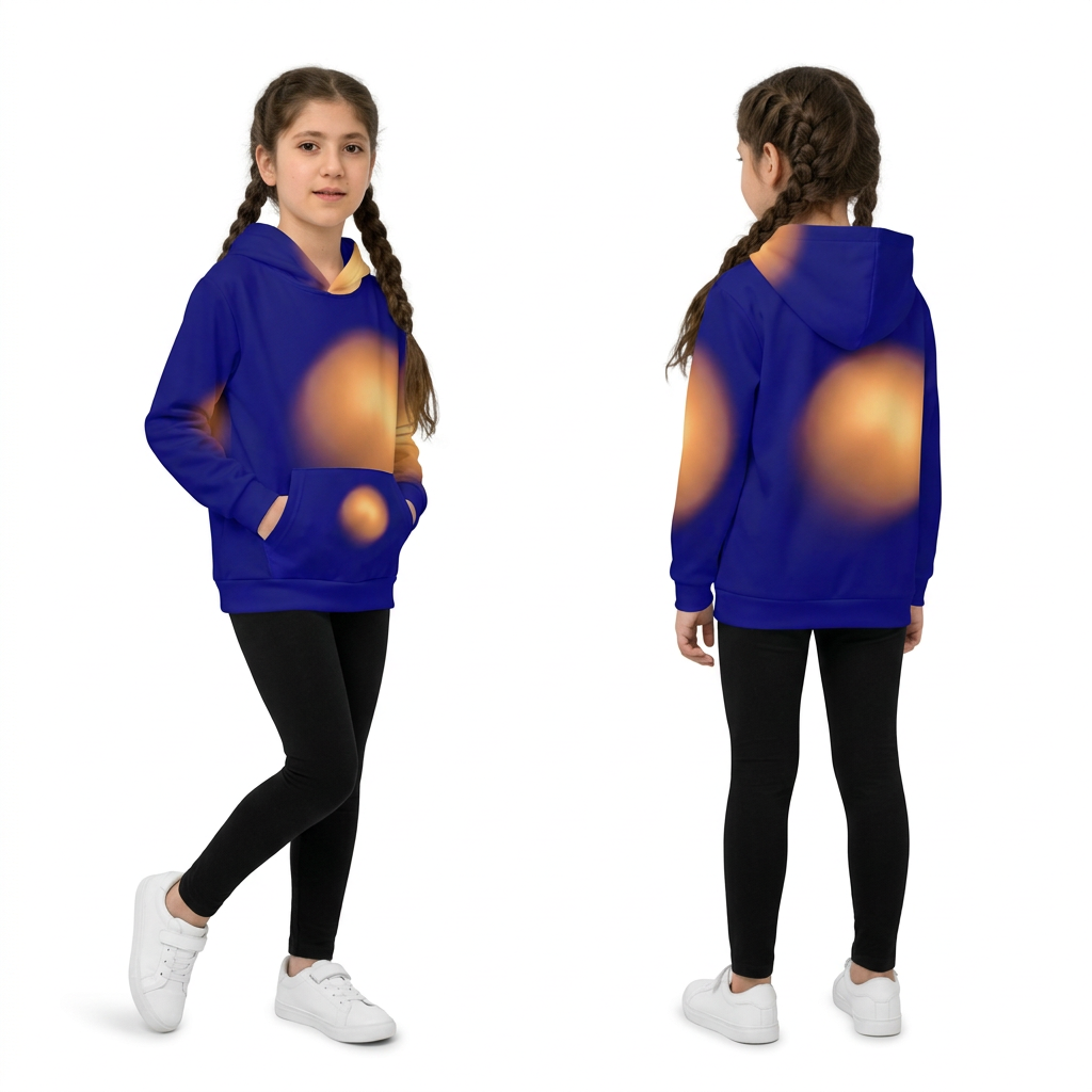 Children's Hoodie with Glowing Cobalt Orb