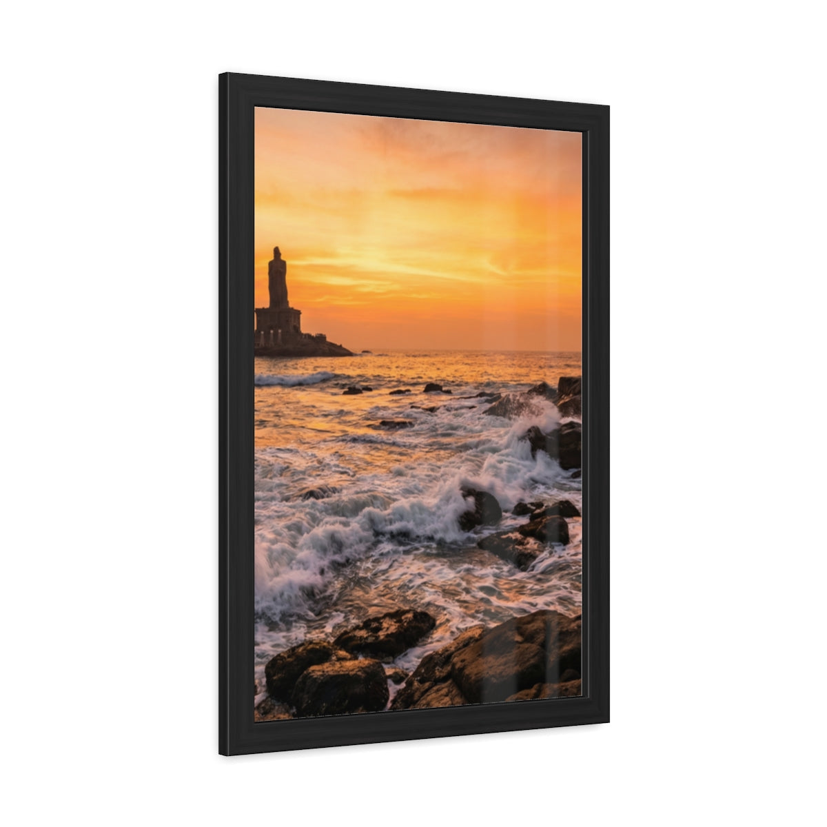Framed Posters - Coastal Golden Glow — Portrait